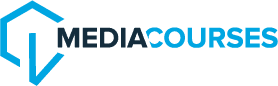 Logo media bleu